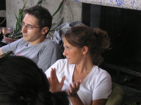 julie clapping her hands... :)